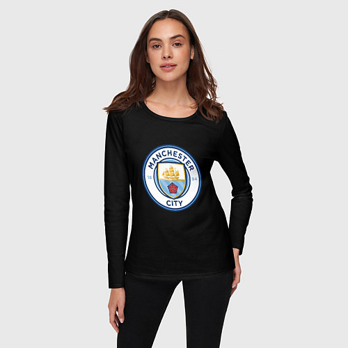 Женский лонгслив Манчестер Сити fc / 3D-принт – фото 3