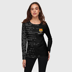 Лонгслив женский Футбольный клуб барселона - логотип, цвет: 3D-принт — фото 2