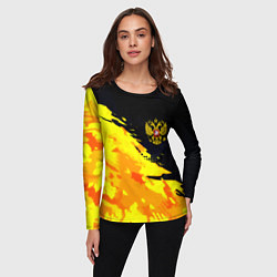 Лонгслив женский Имперский герб россии краски, цвет: 3D-принт — фото 2