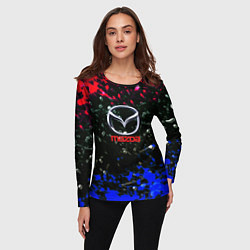 Лонгслив женский Mazda краски абстракция спорт, цвет: 3D-принт — фото 2