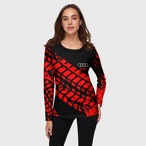 Женский лонгслив AUDI краски текстура шины / 3D-принт – фото 3