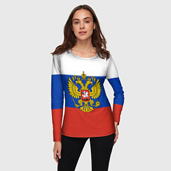 Лонгслив женский Флаг России с гербом, цвет: 3D-принт — фото 2