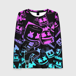 Женский лонгслив Marshmello neon pattern