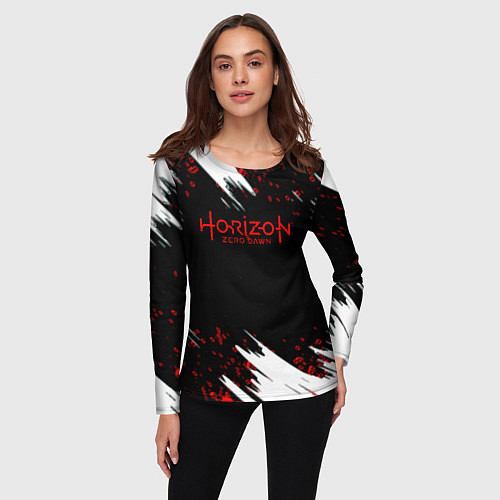 Женский лонгслив Horizon zero dawn краски / 3D-принт – фото 3