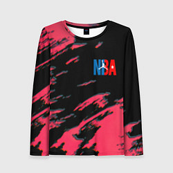 Лонгслив женский NBA краски текстура, цвет: 3D-принт