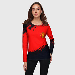 Лонгслив женский Manchester United colors sport, цвет: 3D-принт — фото 2