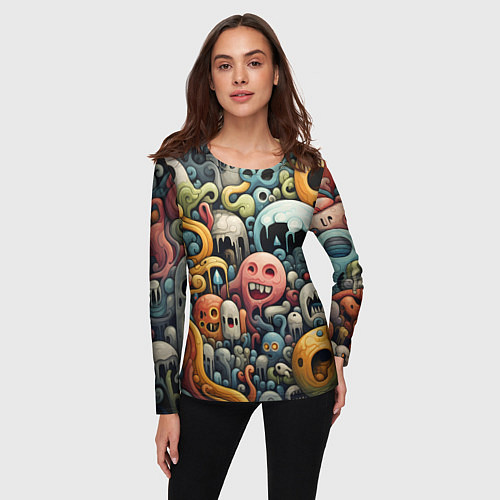 Женский лонгслив Странная абстракция / 3D-принт – фото 3