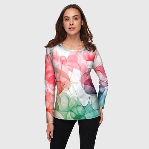 Женский лонгслив Цветные пузыри / 3D-принт – фото 3
