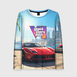 Лонгслив женский GTA 6 logo auto, цвет: 3D-принт