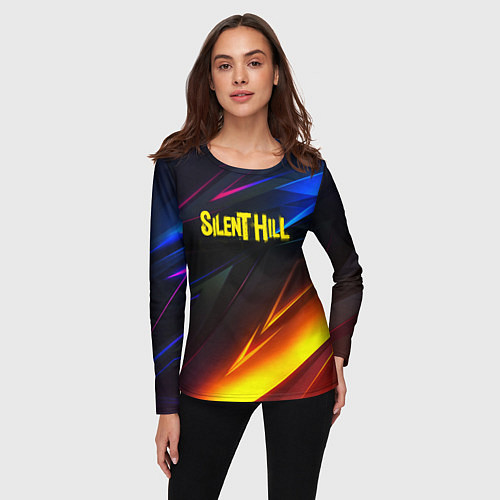 Женский лонгслив Silent hill stripes neon / 3D-принт – фото 3