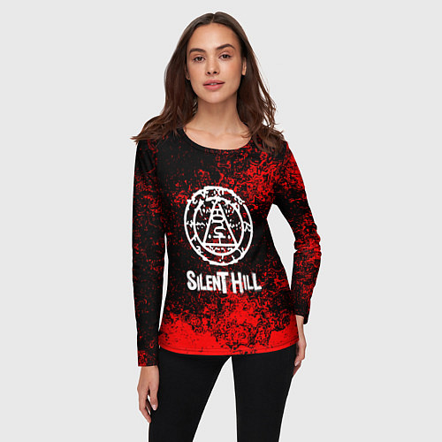 Женский лонгслив Silent hill лого blood / 3D-принт – фото 3