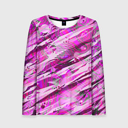 Лонгслив женский Розовые паттерны, цвет: 3D-принт