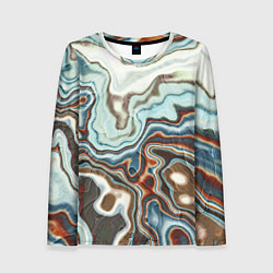 Лонгслив женский Мраморная текстура, цвет: 3D-принт