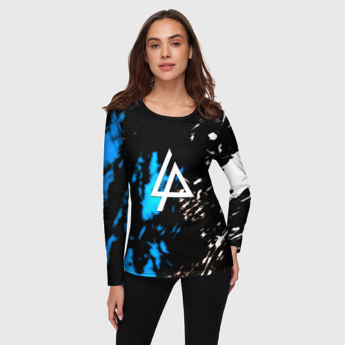 Женский лонгслив Linkin park холодные краски / 3D-принт – фото 3