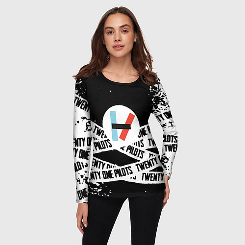 Женский лонгслив Twenty one pilots stripes steel / 3D-принт – фото 3