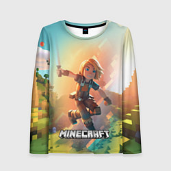 Лонгслив женский Персонаж Minecraft в атаке, цвет: 3D-принт