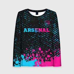 Лонгслив женский Arsenal - neon gradient посередине, цвет: 3D-принт