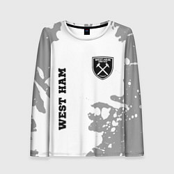 Лонгслив женский West Ham sport на светлом фоне вертикально, цвет: 3D-принт