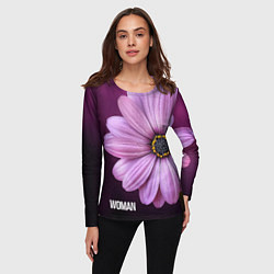 Лонгслив женский Фиолетовый цветок - WOMAN, цвет: 3D-принт — фото 2