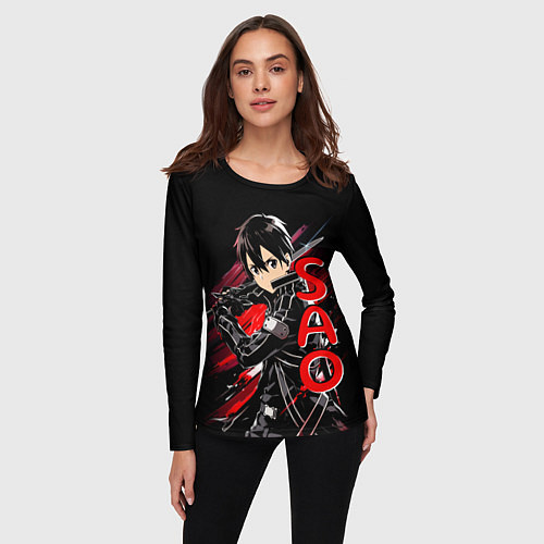 Женский лонгслив Кирито - Sword Art Online / 3D-принт – фото 3