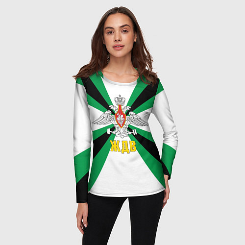 Женский лонгслив Железнодорожные войска России / 3D-принт – фото 3