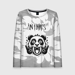 Лонгслив женский In Flames рок панда на светлом фоне, цвет: 3D-принт