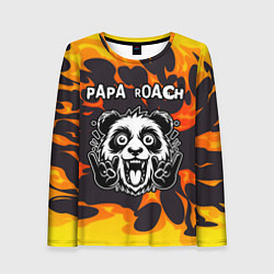 Лонгслив женский Papa Roach рок панда и огонь, цвет: 3D-принт