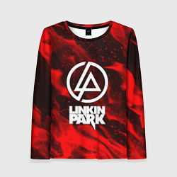 Лонгслив женский Linkin park красный огонь, цвет: 3D-принт