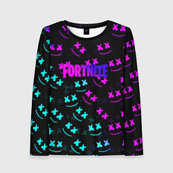 Лонгслив женский Fortnite x Marshmello neon pattern, цвет: 3D-принт