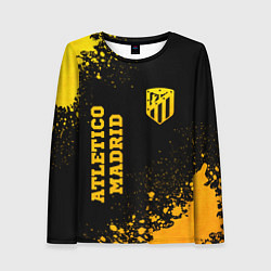 Лонгслив женский Atletico Madrid - gold gradient вертикально, цвет: 3D-принт