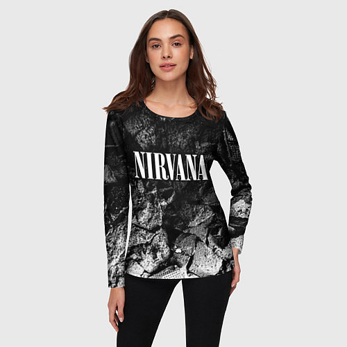 Женский лонгслив Nirvana black graphite / 3D-принт – фото 3