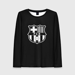 Лонгслив женский Barcelona fc club белое лого, цвет: 3D-принт