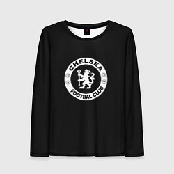 Лонгслив женский Chelsea fc белое лого, цвет: 3D-принт