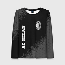 Лонгслив женский AC Milan sport на темном фоне вертикально, цвет: 3D-принт