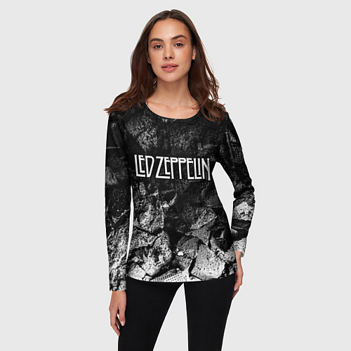 Женский лонгслив Led Zeppelin black graphite / 3D-принт – фото 3