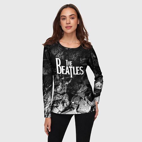 Женский лонгслив The Beatles black graphite / 3D-принт – фото 3