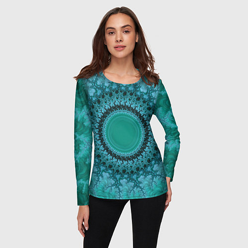 Женский лонгслив Круговой фрактал / 3D-принт – фото 3