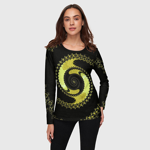 Женский лонгслив Вращение фрактал / 3D-принт – фото 3