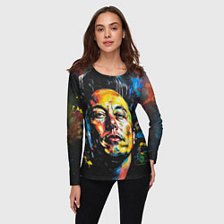 Лонгслив женский Граффити портрет Илона Маска, цвет: 3D-принт — фото 2