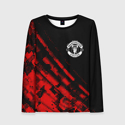 Лонгслив женский Manchester United sport grunge, цвет: 3D-принт