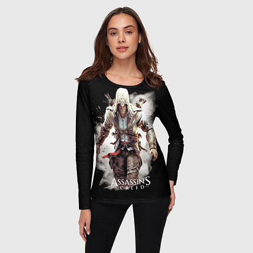 Женский лонгслив Assassins creed белая пыль / 3D-принт – фото 3
