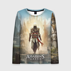 Лонгслив женский Assassins creed на фоне дворца, цвет: 3D-принт
