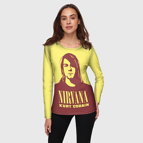 Женский лонгслив Kurt Cobain Nirvana / 3D-принт – фото 3