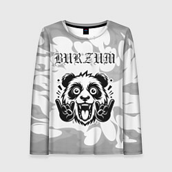 Лонгслив женский Burzum рок панда на светлом фоне, цвет: 3D-принт