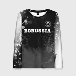 Лонгслив женский Borussia sport на темном фоне посередине, цвет: 3D-принт