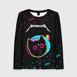 Лонгслив женский Metallica - rock star cat, цвет: 3D-принт
