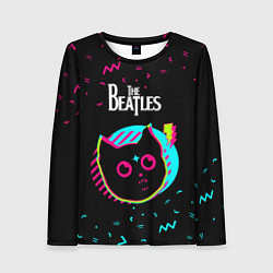 Лонгслив женский The Beatles - rock star cat, цвет: 3D-принт