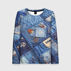 Лонгслив женский Vanguard jeans patchwork - ai art, цвет: 3D-принт