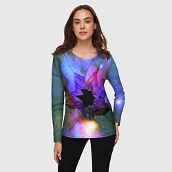 Лонгслив женский Расколотое стекло - космическая туманность, цвет: 3D-принт — фото 2