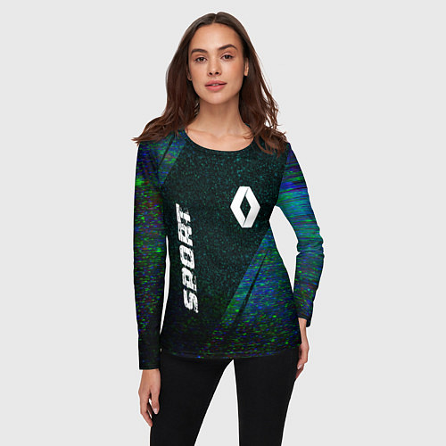 Женский лонгслив Renault sport glitch blue / 3D-принт – фото 3